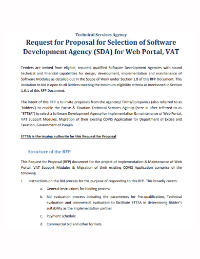technical agency proposal for software development