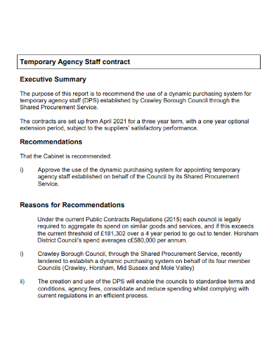 temporary agency staff contract