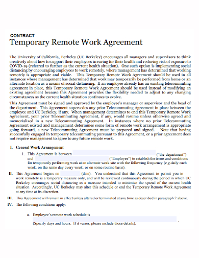 temporary remote work contract
