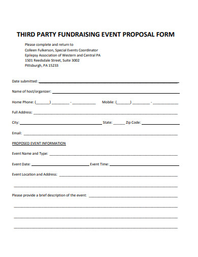 third party fundraising event proposal