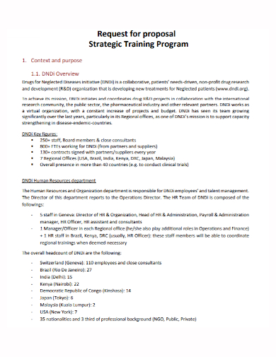 training program request for proposal