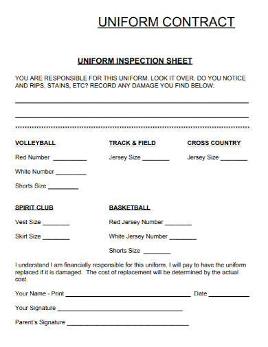 uniform inspection contract