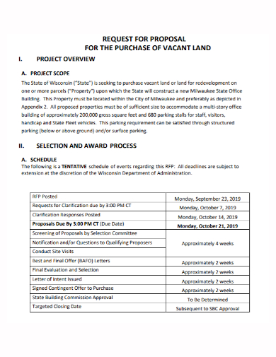vacant land purchase proposal