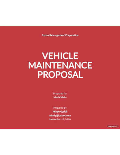 vehicle maintenance proposal