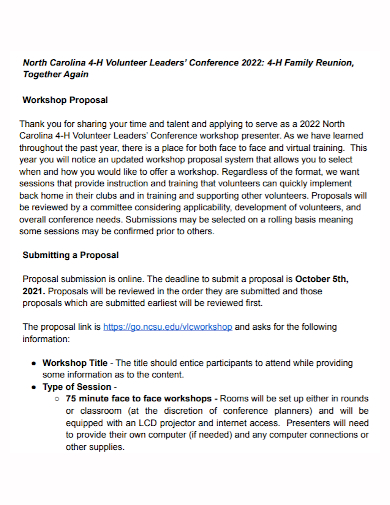 volunteer conference workshop proposal