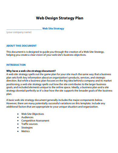 web design strategy plan
