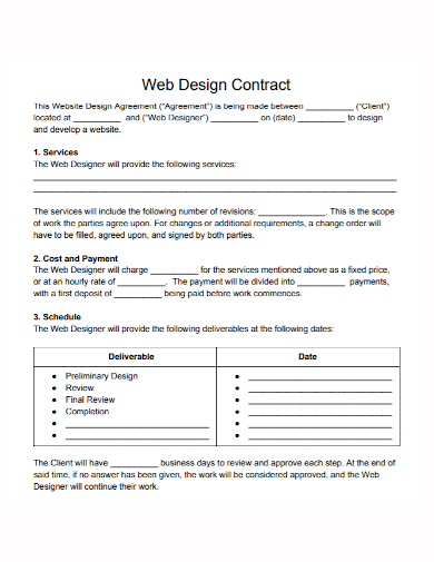 web designer contract
