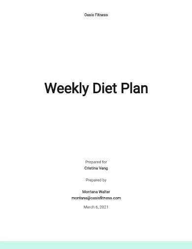 weekly diet plan