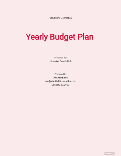 yearly budget plan template