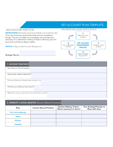 account executive sales association plan