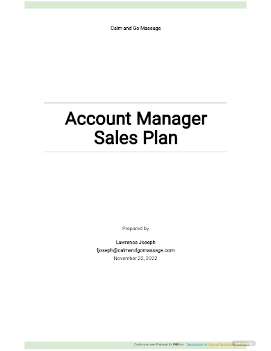 account manager sales plan template