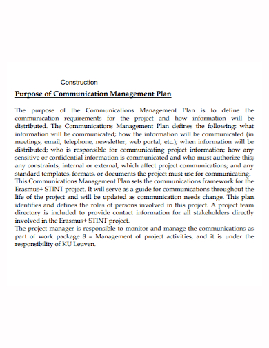 basic construction communication management plan