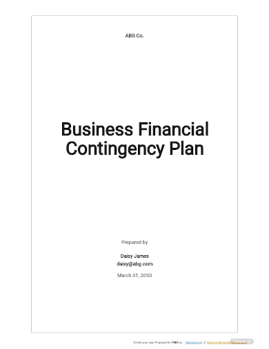 business financial contingency plan template