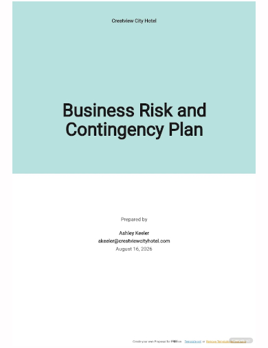 business risk and contingency plan template