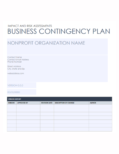 business risk assessment and contingency plan