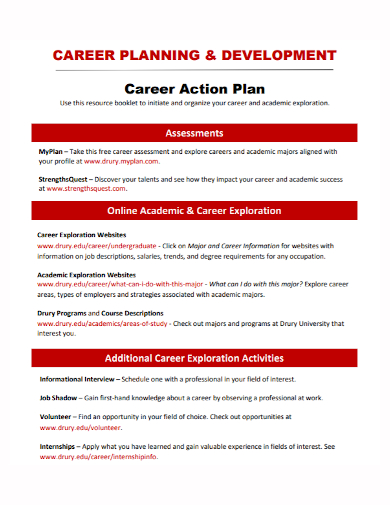 career assessment action plan
