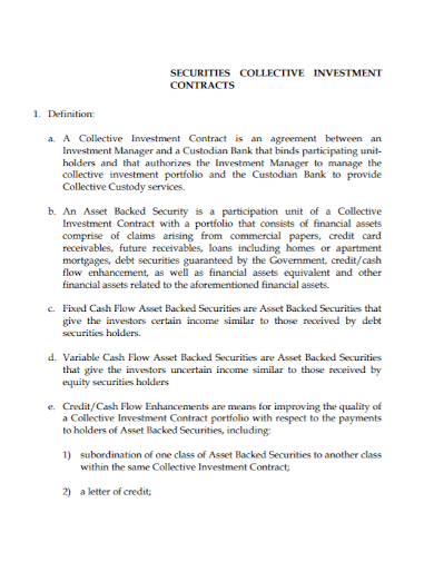 cash flow investment contract