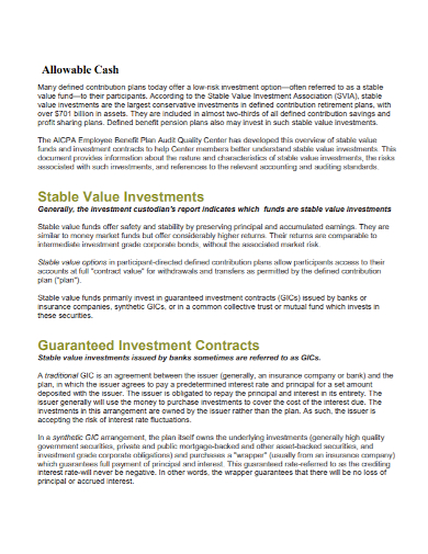 cash value investment contract