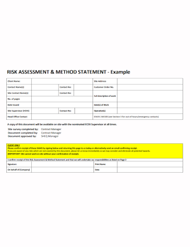 client risk assessment method statement
