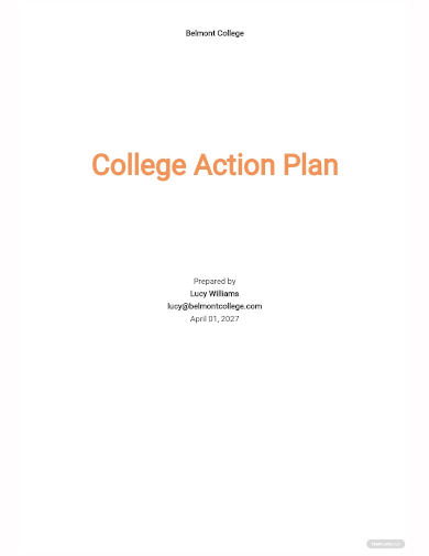 college action plan template