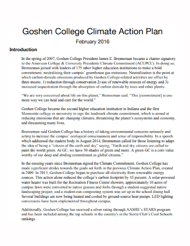 college climate action plan