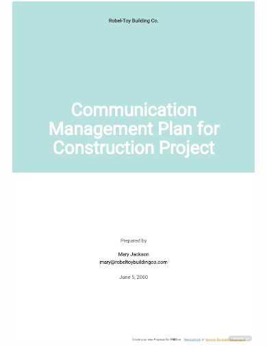 communication management plan for construction