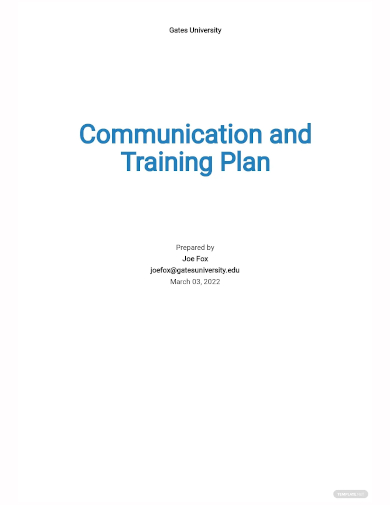 communication and training plan template