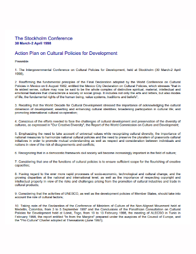 conference development action plan