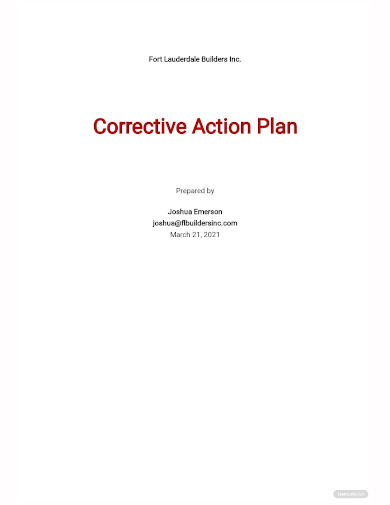 construction corrective action plan template