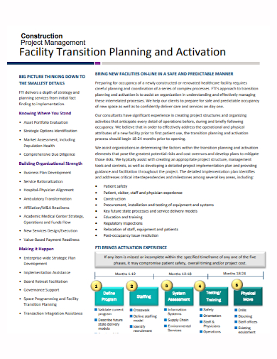 construction project management transition plan