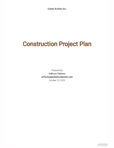 construction project plan template