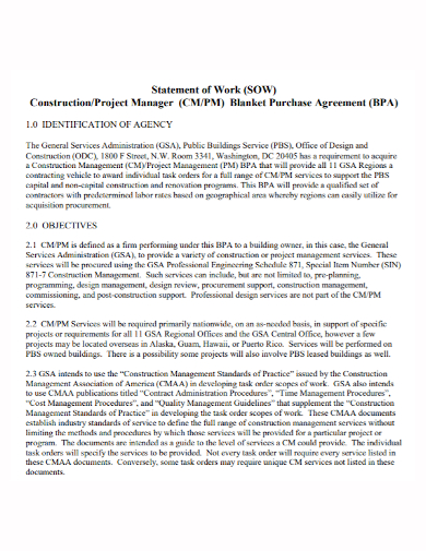 construction project statement of work