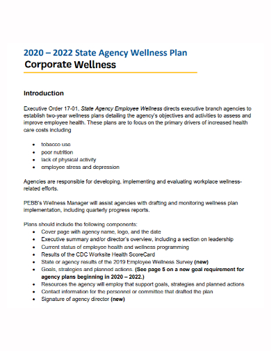 corporate agency wellness plan