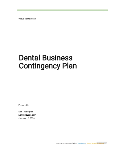 dental business contingency plan template