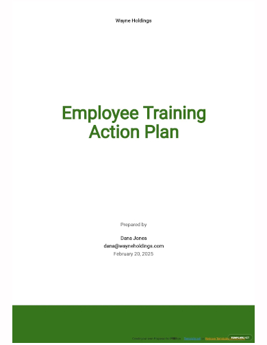 employee training action plan template