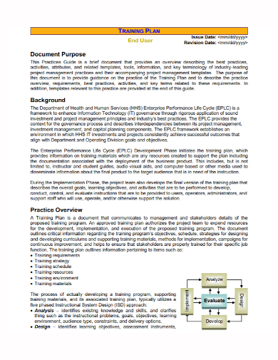 end user analysis training plan