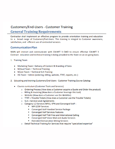 end user training communication plan