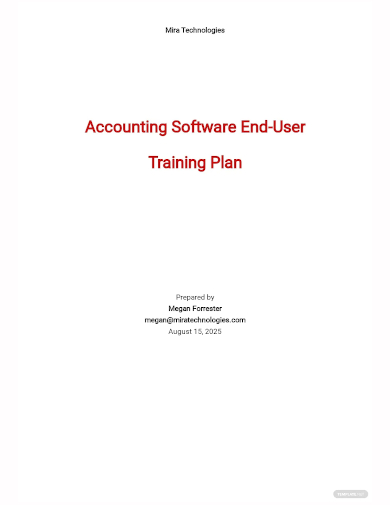 end user training plan template