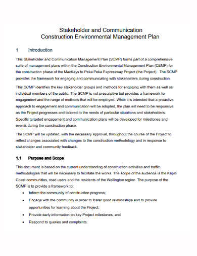formal construction communication management plan