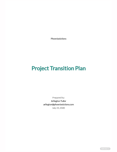 free project transition plan template