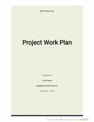 free project work plan template
