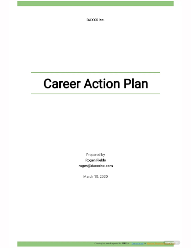 free simple career action plan template