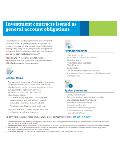 general account investment contract