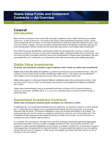 general fund investment contract