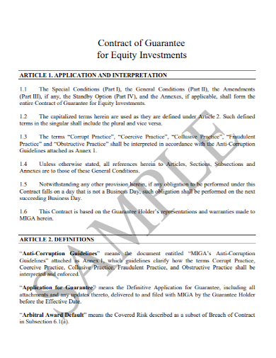 guaranteed equity investment contract