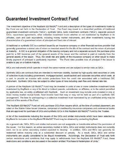 guaranteed investment fund contract