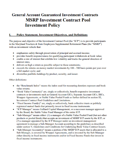 guaranteed investment policy contract