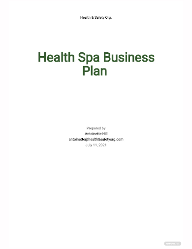 health and safety business plan template