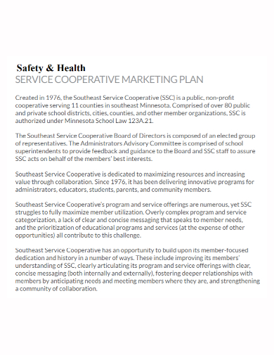 health and safety service marketing plan