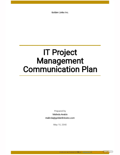 it project management communication plan template